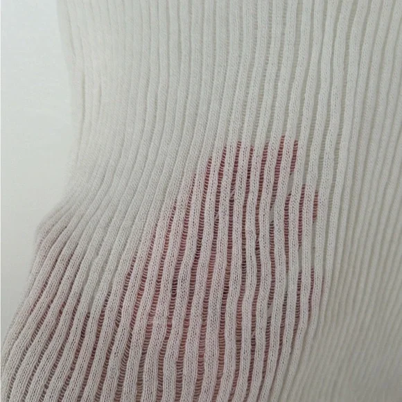 Zara Cream Ribbed Knit Top - Picture 4 of 4